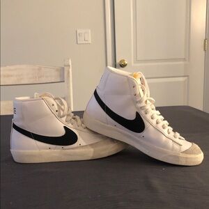 Nike White and Black High-Top Sneakers